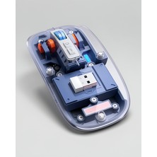 Azrlya Kablosuz Mouse Fare Şarjlı Bluetooth Wireless Çift Modlu Sessiz