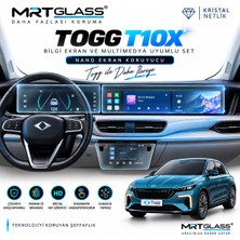 Mrtglass Togg T10X Uyumlu 9h Nano Dijital Gösterge ve Multimedya Komple Ekran Koruyucu Seti
