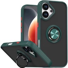 Royaleks Iphone 17 Montreal Yüzüklü Silikon Kapak - Yeşil