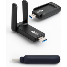 Azrlya Wifi Alıcı Dual Band USB 3.0 Adaptör Kablosuz Windows 7/8/10/11