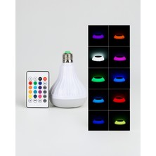 Azrlya Kumandalı Rgb LED Işık Bluetooth Hoparlör Ses Lambası Renkli Ampul