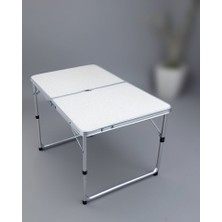 Azrlya 4 Kişilik Katlanabilir Kamp Masası Seti 4 Tabureli 50-65 cm Ayarlanabilir Yükseklik