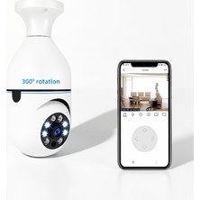 Azrlya Güvenlik Kamerası Wifi Kamera Duylu Ev Kamerası Wifi Bağlantılı Dönebilen