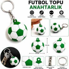 Anahtarlık Futbol Topu 3 cm Yeşil Beyaz 10 Lu Paket Qtop Q-1030