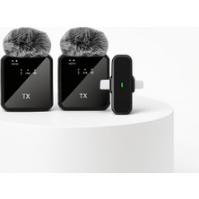 Azrlya 2in1 Kablosuz Yaka Mikrofonu Ios ve Android Uyumlu