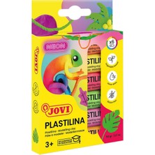 Jovi 90/6F Plastilina Bitkisel Neon Oyun Hamuru 6 Renk - Asla Kurumayan, Glütensiz ve Alerjensiz Çocuk Modelleme Hamuru