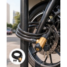 Azrlya Motosiklet, Bisiklet ve Elektrikli Scooter Için Ağır Hizmet Tipi Çelik Halat Kilidi