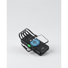 Azrlya Kablosuz Çoklu Şarj Girişli 10.000 Mah Kablolu Powerbank Taşınabilir