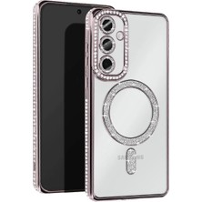 Royaleks Samsung Galaxy S25 Kılıf Joke Simli Magneticsafe Kılıf - Gümüş