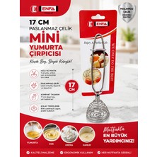 Evim 365 Paslanmaz Çelik Mini Yumurta Çırpıcı & Karıştırıcı 17 cm