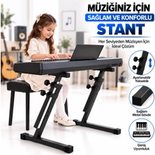 Multizone Ayarlanabilir Evrensel Piyano Org Standı Z Tipi Metal Klavye Sehpası Elektronik Piyano Aksesuarı