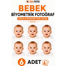 Bm Foto 6 Adet Bebek Için Biyometrik Fotoğraf – 5x6 cm Fotoğraf Baskısı