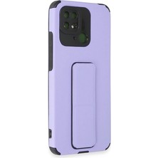 Royaleks Redmi 10C Kılıf Mega Standlı Silikon - Lila