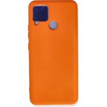 Royaleks Realme C15 Kılıf Nano Içi Kadife Silikon - Turuncu
