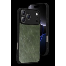 Royaleks Iphone 17 Pro Max Aras Deri Kapak - Yeşil