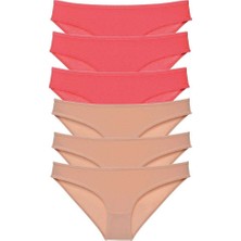 Royaleks 6 Adet Süper Eko Set Likralı Kadın Slip Külot Fuşya Ten — Beden: Xl