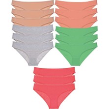 Royaleks 15 Adet Süper Eko Set Likralı Kadın Slip Külot Soft Renkler
