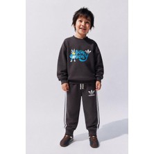 BeU Kids Erkek Çocuk %100 Pamuk Lacivert Bluey Detaylı Eşofman Takım