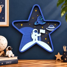 Rokh 🚀 Uzay Temalı Yıldız Duvar Dekoru 30X30 cm 🌟 Astronotlu Çocuk Odası Dekorasyonu 🪐 Hediyelik