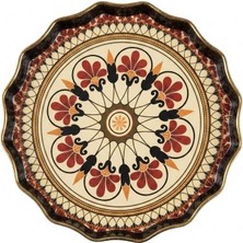 altabi Dijital Baskılı Cam Servis Tepsisi – Yuvarlak Tepsi 38 cm Mandala