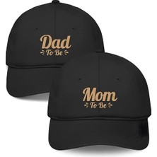 Gyes Dad & Mom 2'li Şapka Beyzbol Kep Set Cırtlı Universal Sapka