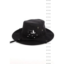 Gyes Safari Balıkçı Baskılı Şapka Unisex Katlanabilir Standart Beden