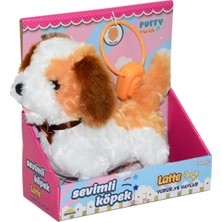 Küçük Hazine 2860  Sesli Hareketli Peluş Sevim Köpek Latte