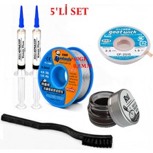 Smnr Elektronik Lehimleme Seti 0,8mm 40G Lehim Teli 2’li Flux Havya Ucu Temizleyici CP-2515 Lehim Sökme Fitili Fırça SETI16
