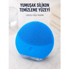 Marsilyan Silikon Yüz Temizleme Fırçası Ayarlanabilir Titreşimli Mavi Cilt Bakım Cihazı