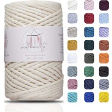 Makromecity, Tek Telli Makrome Ipi 3 mm x 100 Metre (328 Fit) 3mm Tek Telli Doğal Pamuk Ip, Makro