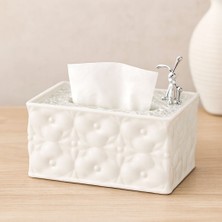 Royaleks Dikdörtgen Masaüstü Peçetelik (18.4×12.5×9 Cm) Beyaz