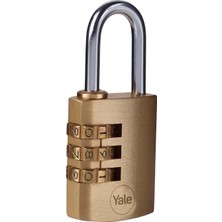 Yale Y150B/30/125/1 Şifreli Pirinç Asma Kilit, Standart Koruma, Çelik Halka, 3 Haneli Şifre, Sar