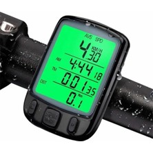 Ayrex Bisiklet Km Hız Göstergesi Işıklı LED Ekranlı Kronometre Derece Saat(24 Fonksiyon) Siyah