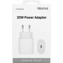 Nexiva Iphone 20 W Usb-C Güç Adaptörü Hızlı Şarj ile Uyumlu iPhone Modelleri Için Ideal Ev Şarjı