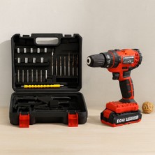 Royaleks 24W Şarjlı Matkap Seti 1350 Rpm Çantalı (Kırmızı)