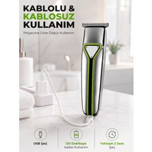 Marsilyan T Bıçaklı Saç Sakal Kesme Makinesi Şarjlı Kablosuz Ense Favori Şekillendirme Tıraş Makinesi