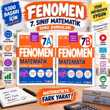 Fenomen 7. Sınıf Matematik 7A + 7b Soru Bankası 2'li Set | Yeni Nesil ve Beceri Temelli Sorular