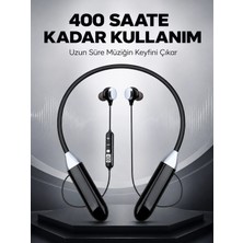 Marsilyan Spor Için Bluetooth Boyun Kulaklığı Mikrofonlu Kablosuz Kulak Içi Müzik ve Telefon Kulaklığı