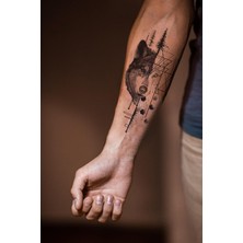 Brf Store Acanticaret Bearpear Kurt Dövmesi, Wolf Tattoo, Geçici Dövme, Erkek Geçici Dövme