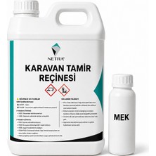 Netra Karavan Tamir Seti 6 Parça Özel Üretim Hepsi Bir Arada Kit 5 kg Reçine 5 M² – 450'LIK Cam Elyaf