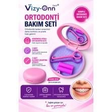 Vizy - Onn Ortodonti Seti - Ortodontik Plak Kutusu Chewie ve Plak Çıkartma Aparatı Pembe Renk