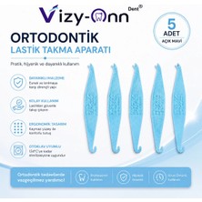 Vizy - Onn Elastik Rondel Diş Teli Lastiği Takma Aparatı Açık Mavi Renk 5 Adet