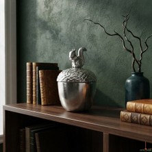sembol Sincap Kapaklı Sılver Dekoratif Kutu 15X15X17