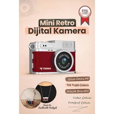 Brf Store Acanticaret Mini Dijital Kamera Selfie Video Vlog Kamerası Mini Anahtarlık 1080P CMR35 Bordo