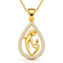 Hanno Telkari Gümüş Gold Damla Anne Çocuk Kolyesi