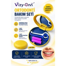 Vizy - Onn Ortodonti Seti - Ortodontik Plak Kutusu Chewie ve Plak Çıkartma Aparatı Sarı Renk
