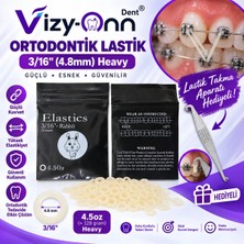 Vizy - Onn Diş Teli Lastiği 3/16 4.5oz Heavy Ağıziçi Lastik-Ortodonti Lastiği