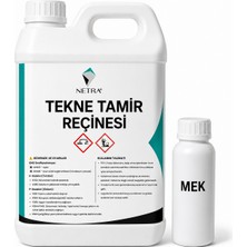 Netra Tekne Tamiri Seti 1 kg Özel Üretim Reçine , 1 Metrekare Camelyaf Toplamda 6 Parça Set