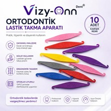Vizy - Onn Elastik Rondel Diş Teli Lastiği Takma Aparatı Karışık Renk 10 Adet