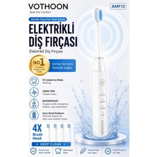 Marsilyan Şarjlı Diş Fırçası 15000 Vpm Titreşim Gücü, 500MAH Batarya, 5 Temizlik Modu Beyaz